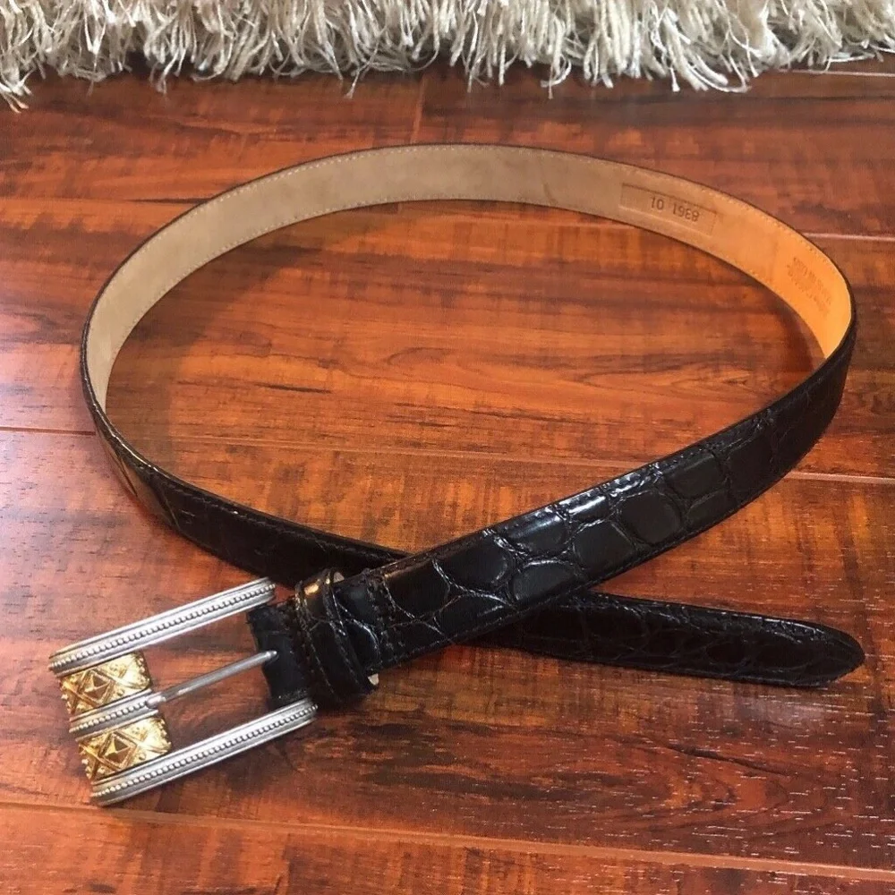 WCM NEW YORK BLACK CALFSKIN LEATHER BELT